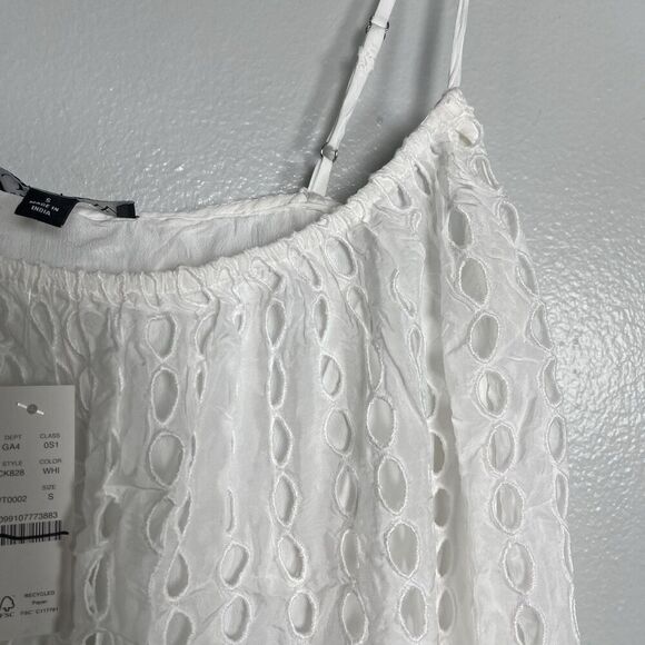 J.CREW Oval Eyelet Midi Dress Size Small White NEW Casual Preppy Bride CK828 - Picture 5 of 15